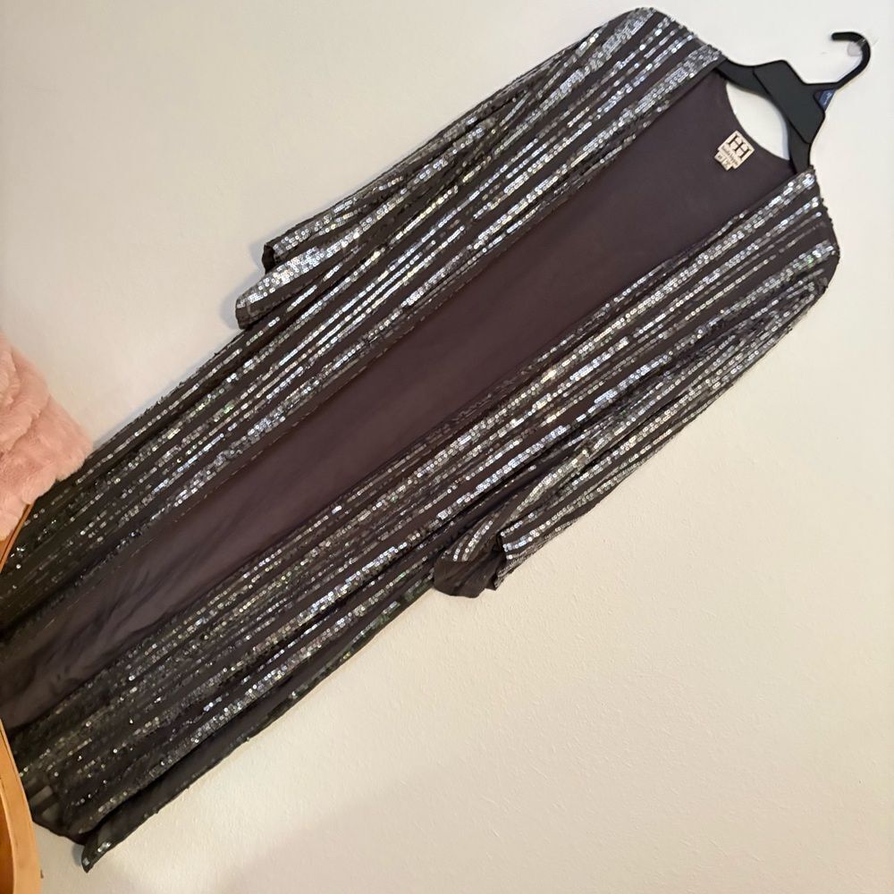 NWOT Haute Hippie Silk Sequin Duster Cardigan Long XS - Picture 7 of 8